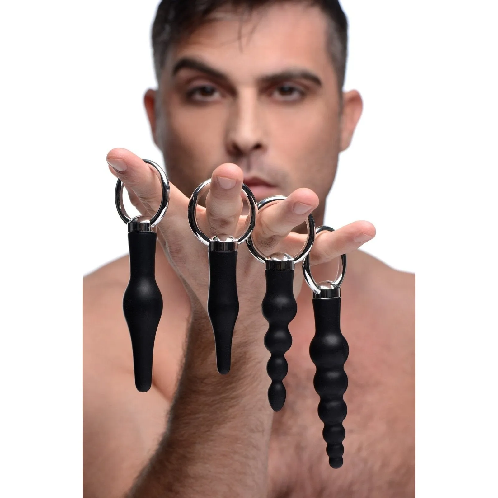 4 Piece Silicone Anal Ringed Rimmer Set