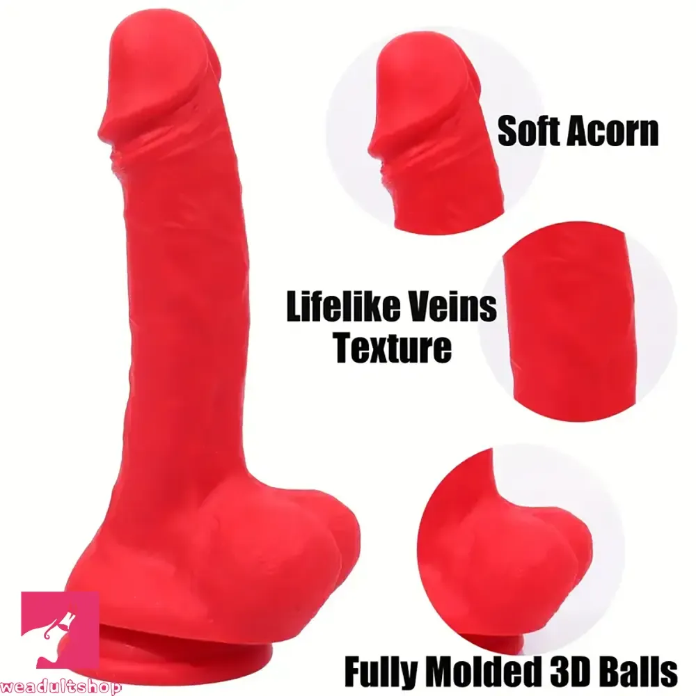 8.07in Real Lifelike Veins Texture Big Silicone Soft Female Dildo