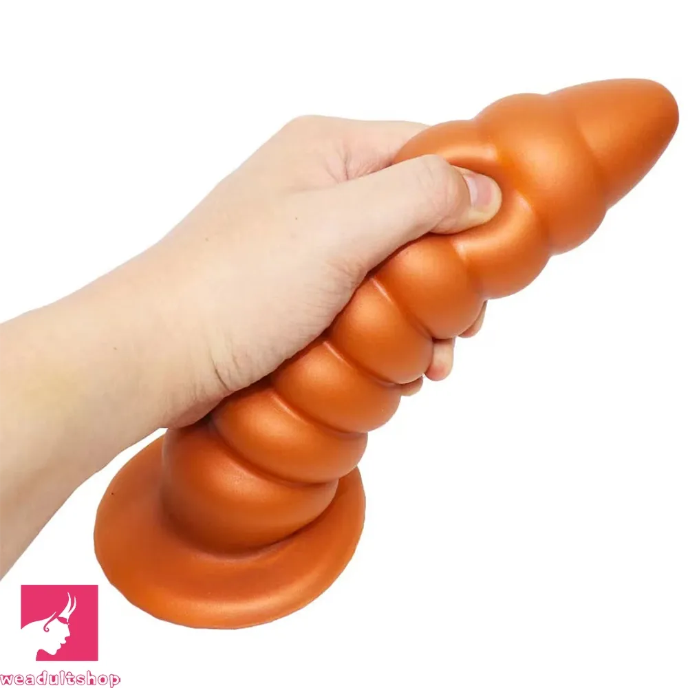 9.84in Big Threads Silicone Anal Dildo Suction Cup Soft Cock Butt Plug