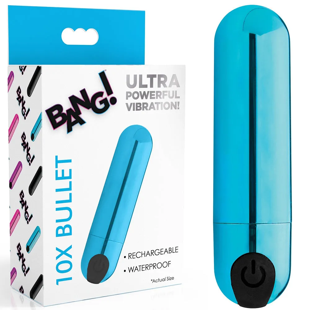 Bang! 10X Vibrating Ultra Bullet POWERFUL Vibrator Rechargeable Sex Toy Blue