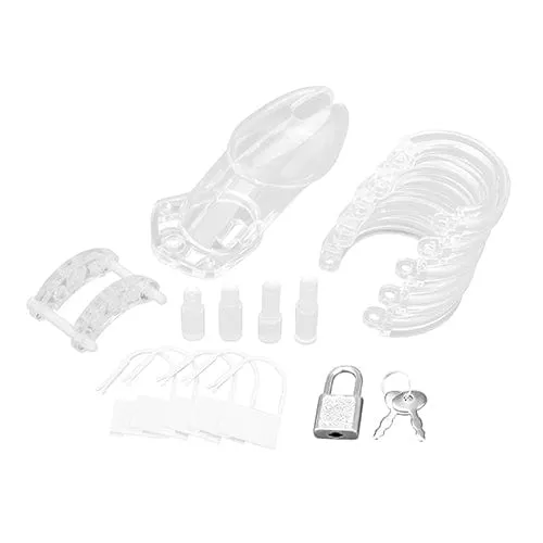 Blue Line - Acrylic See Thru Chastity Cock Cage (Clear)