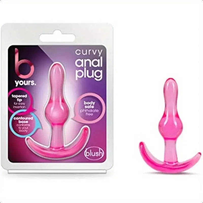 Blush Curvy Anal Plug Wearable 3.5 Beginners Tapered Soft Anal Toy