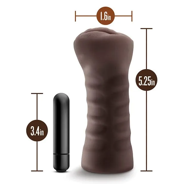 Blush Novelties - Hot Chocolate Alexis Vibrating Stroker Masturbator (Chocolate)