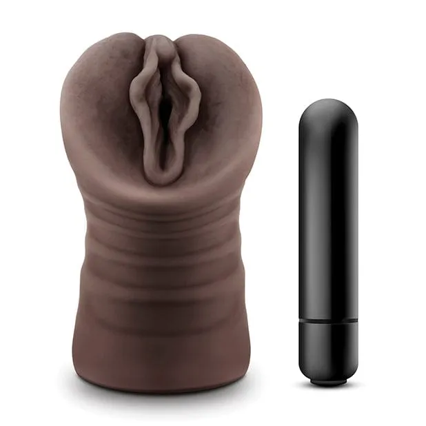 Blush Novelties - Hot Chocolate Alexis Vibrating Stroker Masturbator (Chocolate)