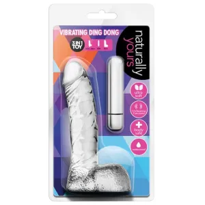 Blush Novelties - Naturally Yours Vibrating Ding Dong Realistic Dildo 6.5 (Clear)