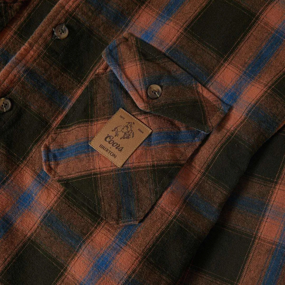 Brixton x Coors Colt Flannel Shirt - Black/Brown