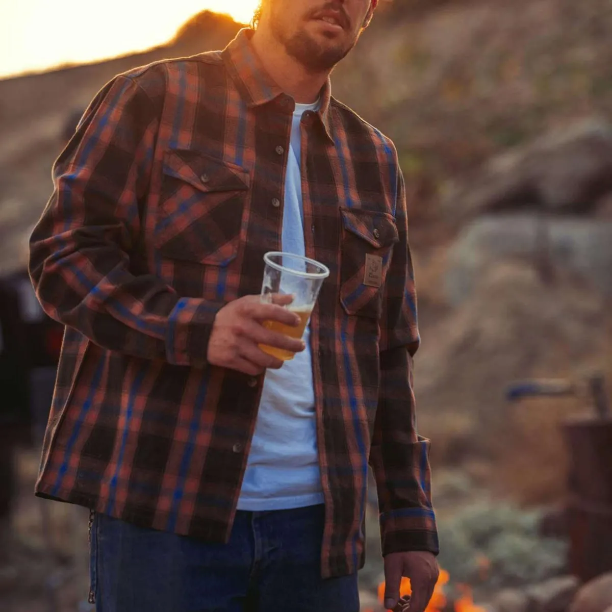 Brixton x Coors Colt Flannel Shirt - Black/Brown