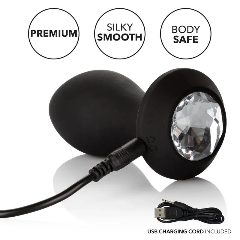 Calexotics Power Gem Vibrating Petite Crystal Probe Black