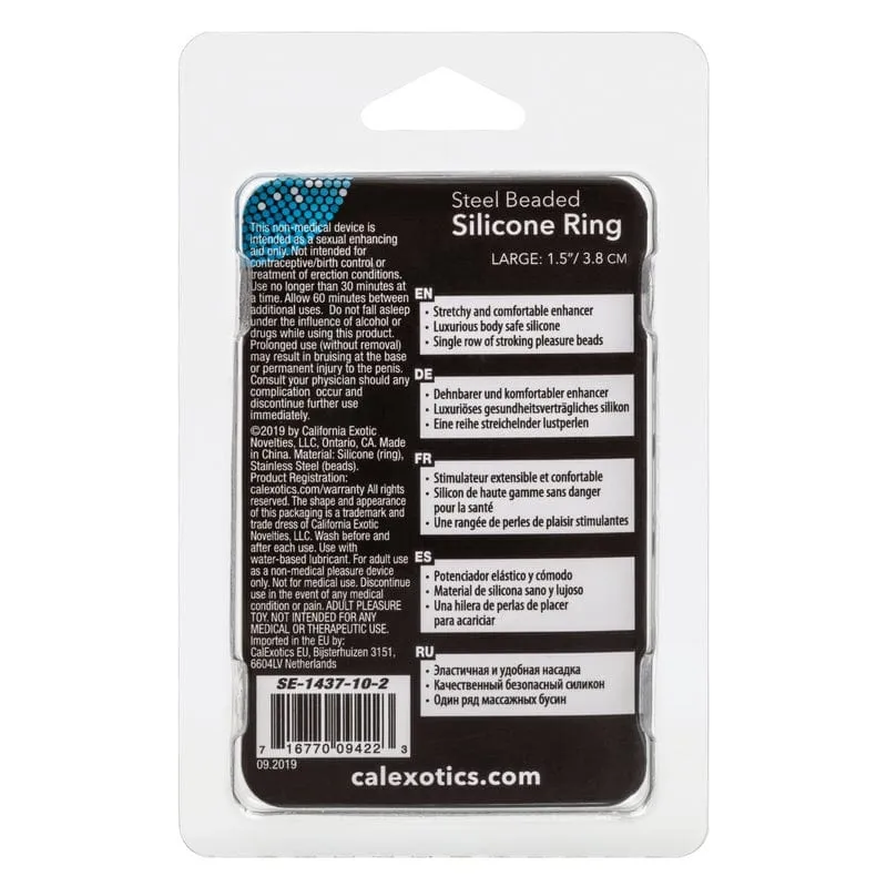 Calexotics Steel Beaded Silicone Ring Large