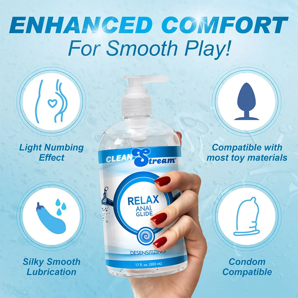 CleanStream Relax Anal Desensitizing Lubricant Numbing Glide Ass Lube 518ml