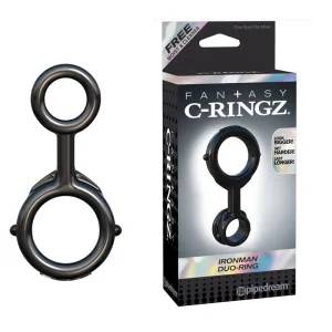 Fantasy C-Ringz Ironman Duo-Ring Cockring & Ballstretcher Black