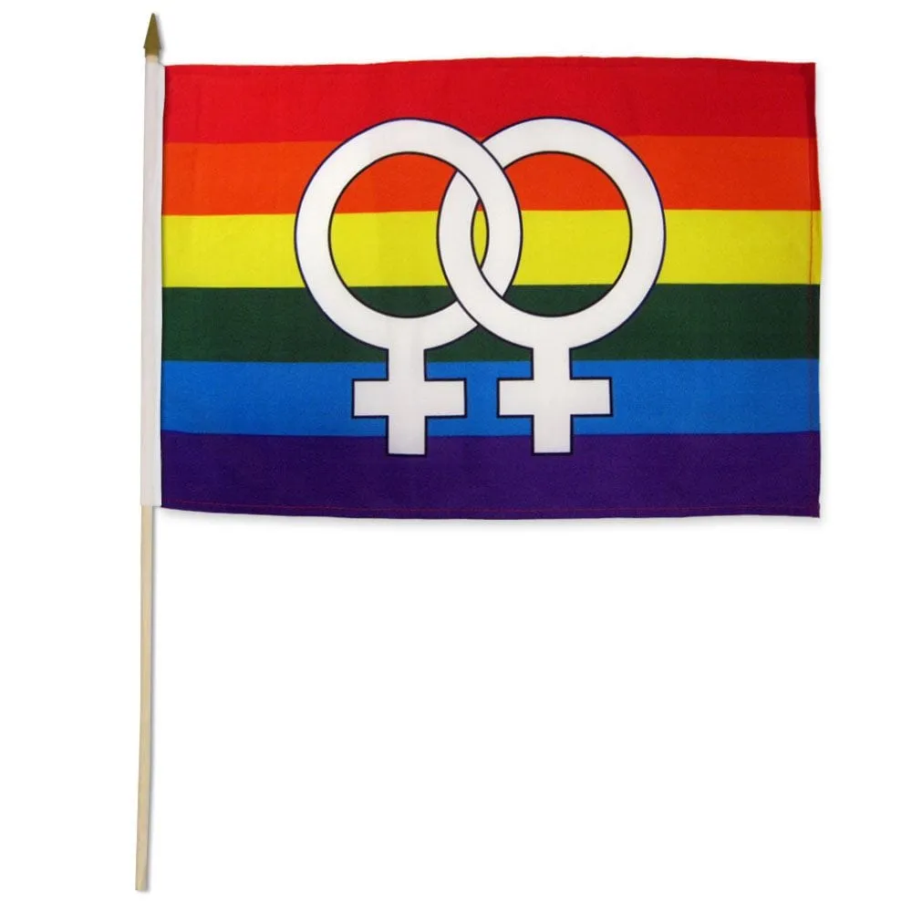 Flags Importer 12 x 18 Double Venus Stick Pride Flag