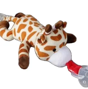 Giraffe 1Pcs Mini Stuffie Soother Pacifier Clip Binkie Buddies