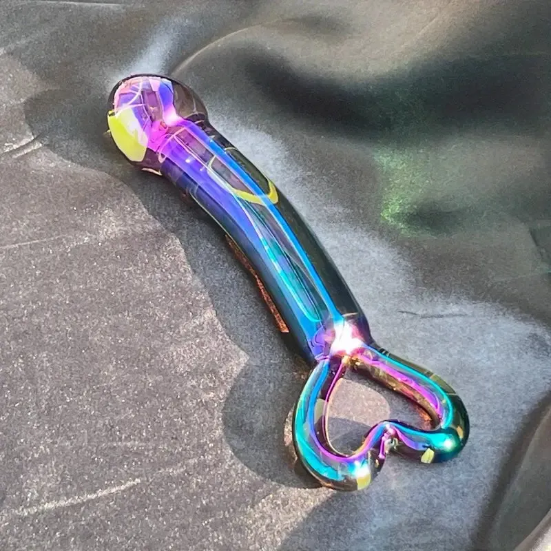 Heart-shaped Colorful Butt Plug Sex Toy Passionate Crystal Dildo