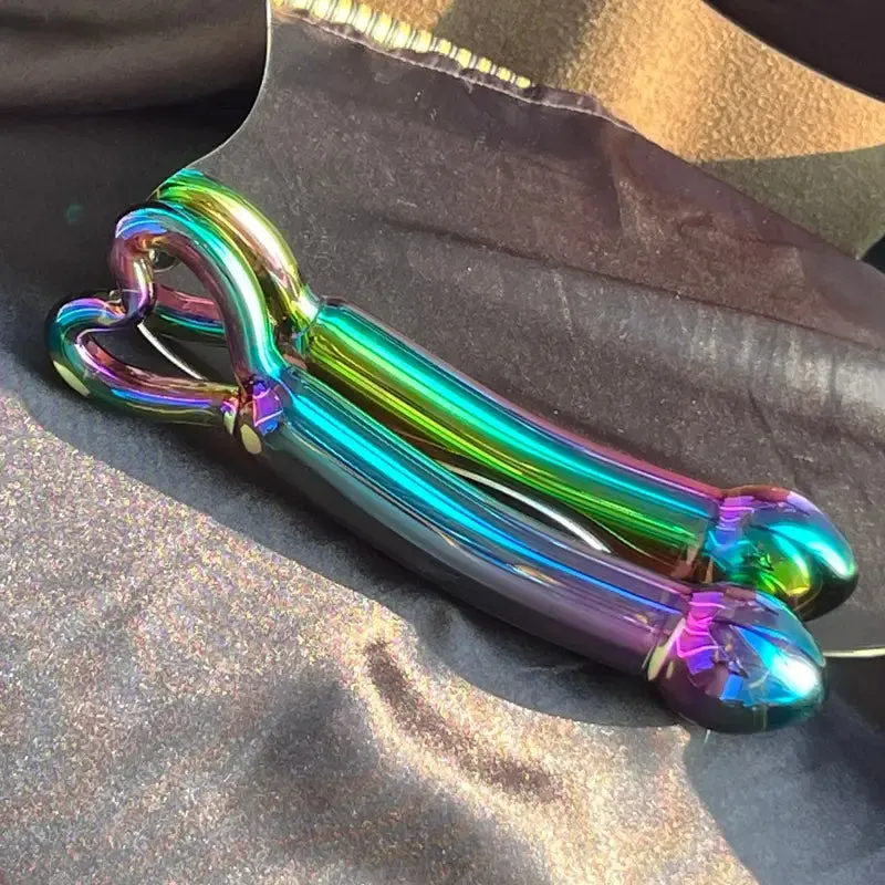 Heart-shaped Colorful Butt Plug Sex Toy Passionate Crystal Dildo