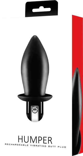 Humper Vibrating Anal Butt Plug Silicone Rechargeable Rounded Black