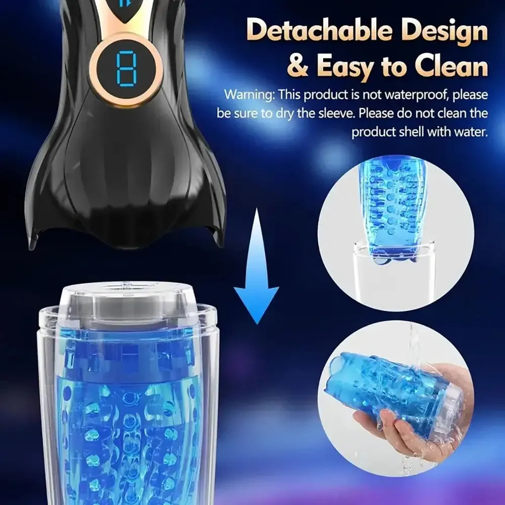 Intelligent Telescopic Rotation LCD Display Auto Male Masturbator
