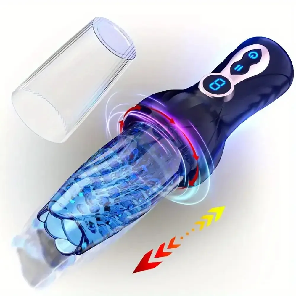 Intelligent Telescopic Rotation LCD Display Auto Male Masturbator