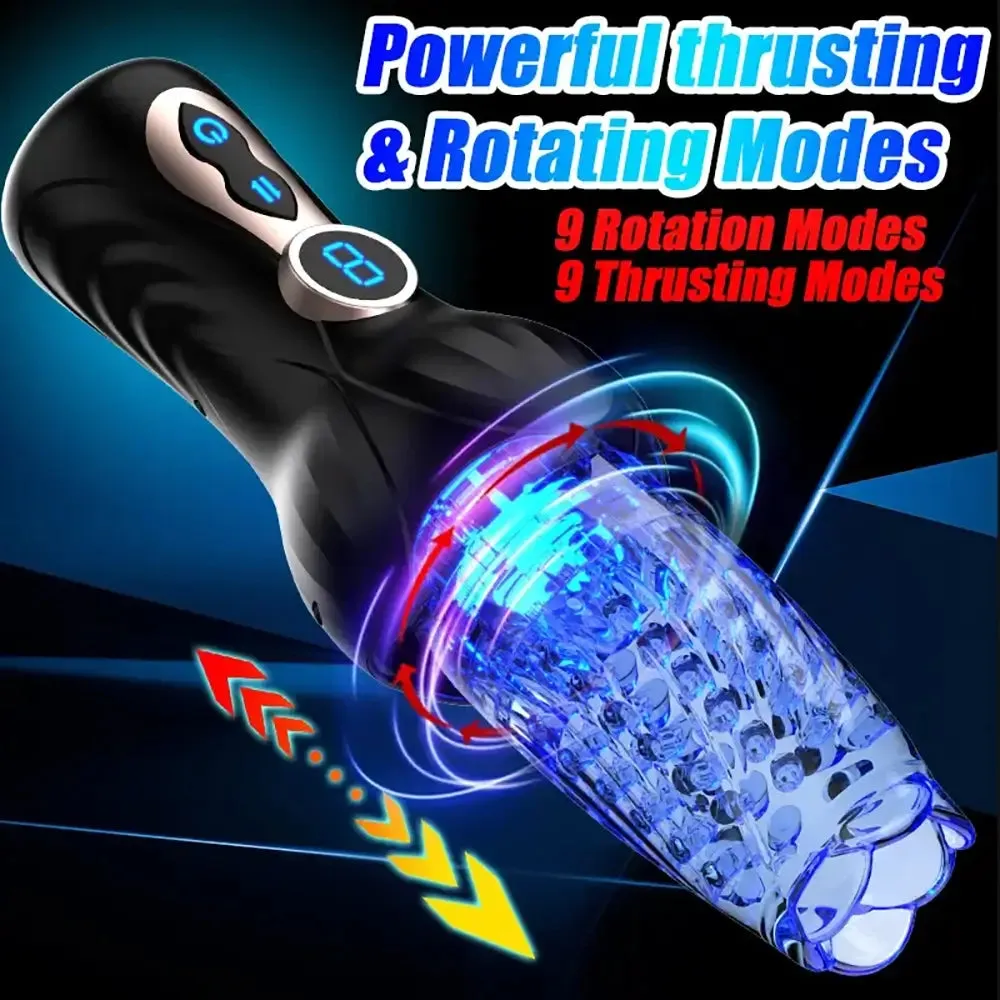 Intelligent Telescopic Rotation LCD Display Auto Male Masturbator