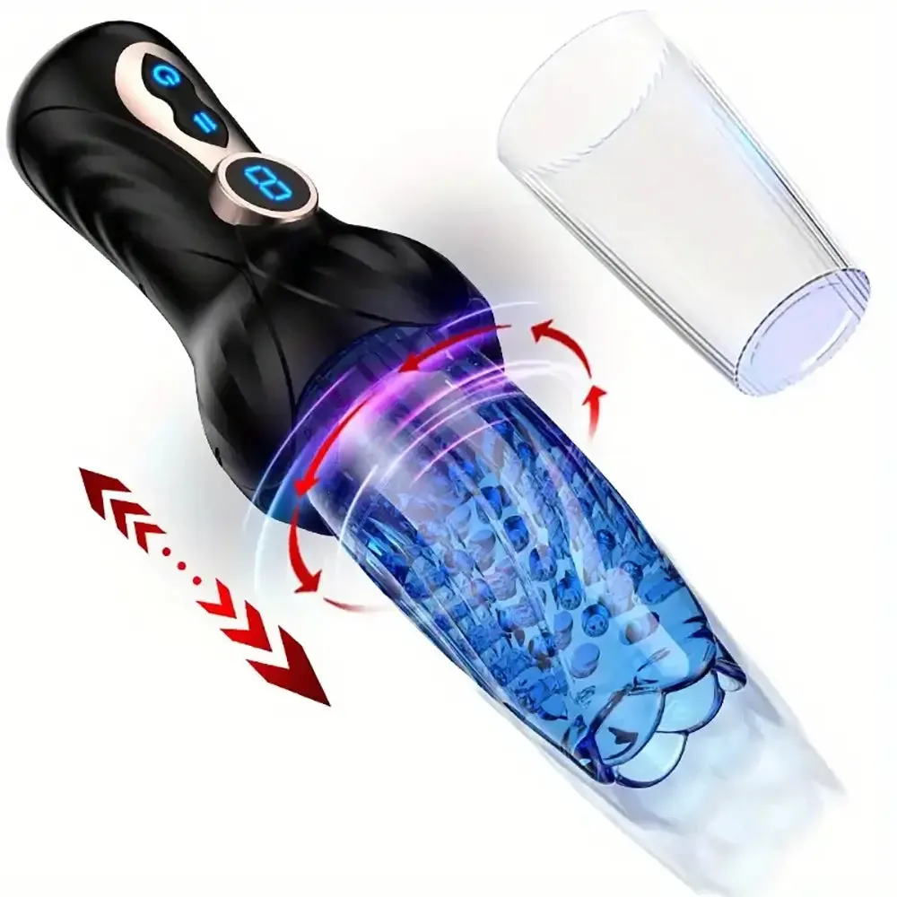 Intelligent Telescopic Rotation LCD Display Auto Male Masturbator