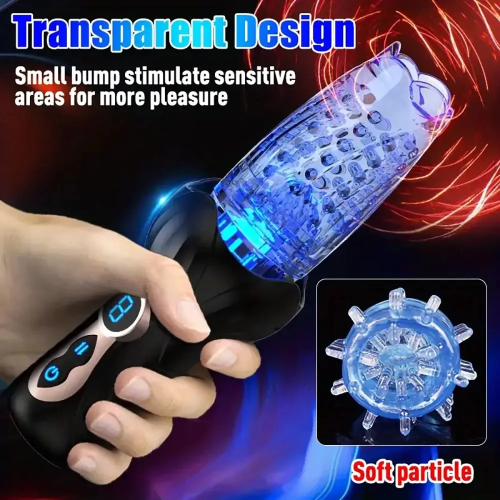 Intelligent Telescopic Rotation LCD Display Auto Male Masturbator