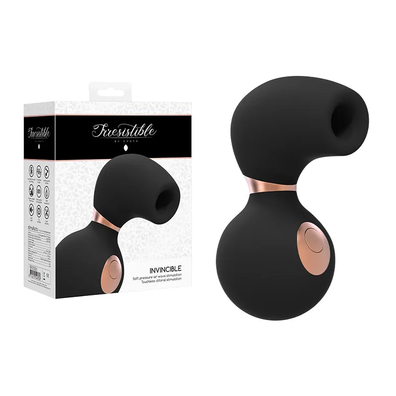 Irresistible Invincible Soft Pressure Air Wave Clitoral Stimulator Black