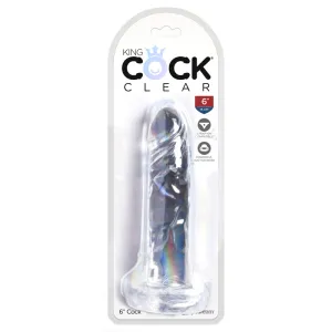 King Cock Clear 6 in. Cock Realistic Dildo With Suction Cup