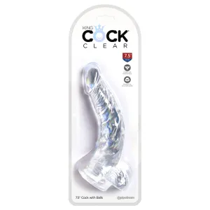 King Cock Clear 7.5 in. Cock With Balls Realistic Suction Cup Dildo