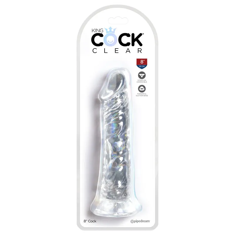 King Cock Clear 8 in. Cock Realistic Dildo With Suction Cup