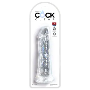 King Cock Clear 8 in. Cock Realistic Dildo With Suction Cup