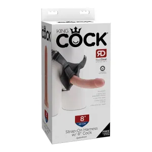 King Cock Strap-On Harness With 8 in. Cock Beige