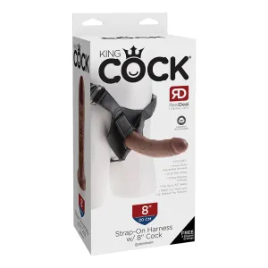 King Cock Strap-On Harness With 8 in. Cock Brown