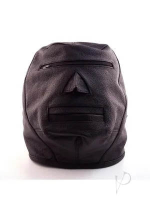 Leather Zip Eye Mask Black
