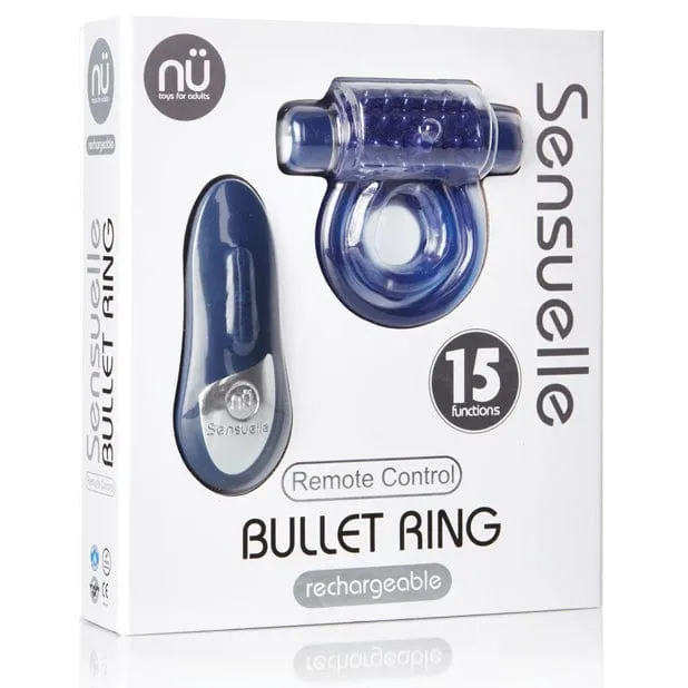 Nu Sensuelle - Remote Control Rechargeable Bullet Vibrator Cock Ring (Blue)