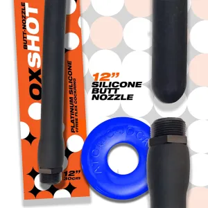Oxballs Oxshot Butt Nozzle Shower Hose 12 in.   Flex Cockring Black