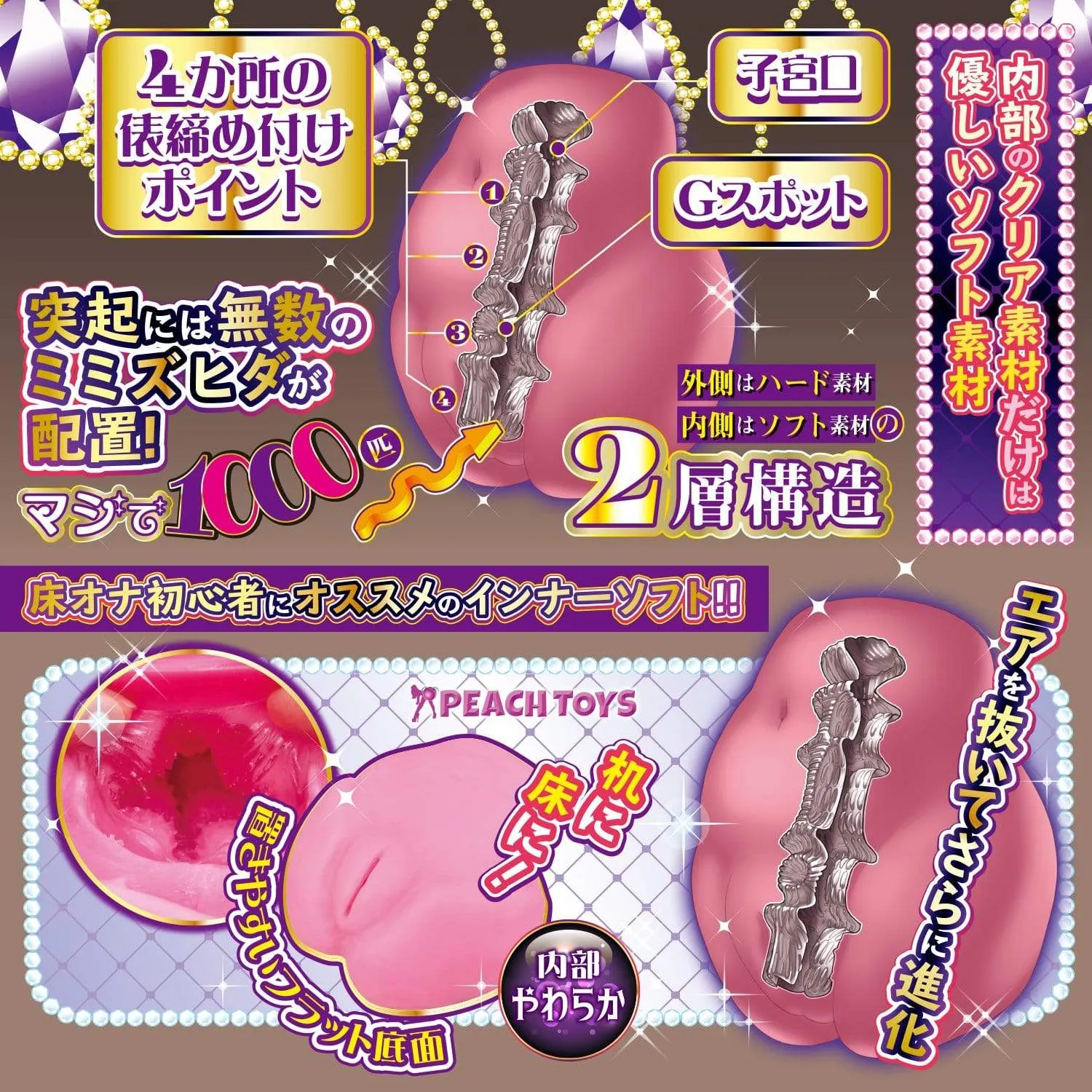 Peach Toys - Floor Icco Thightening Onahole 1.5kg (Pink)