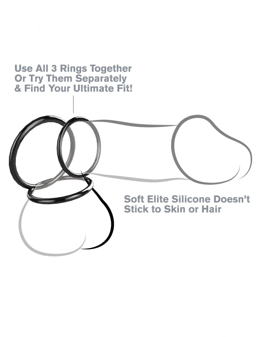 Pipedream Products Fantasy C-Ringz 3-Ring Stamina Set Black