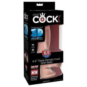 Pipedream Products King Cock Plus 6.5 Triple Density Cock with Balls Beige