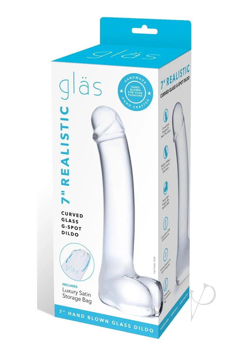Realistic Curved Glass G Spot Dildo 7