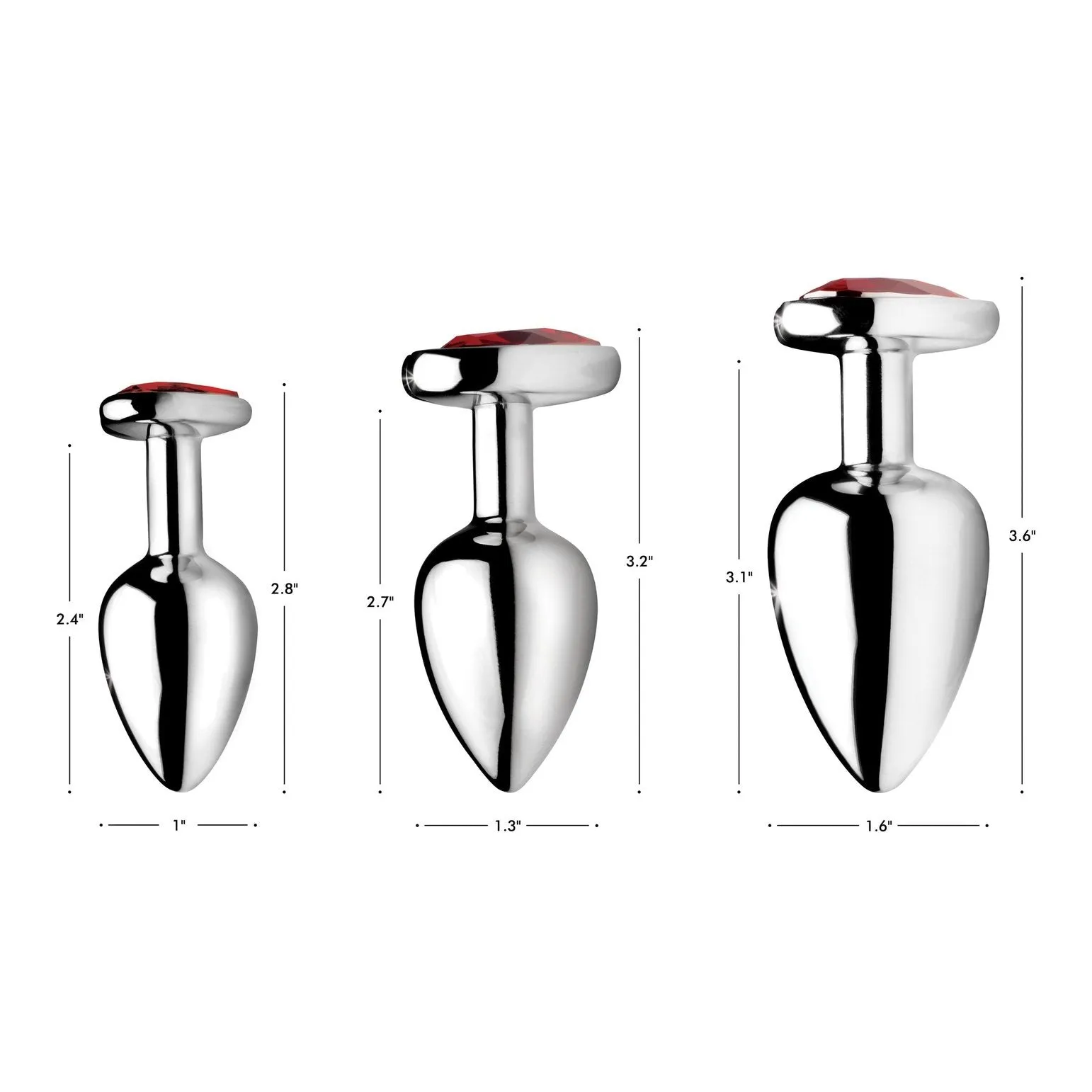 Red Heart Gem Anal Plug Set