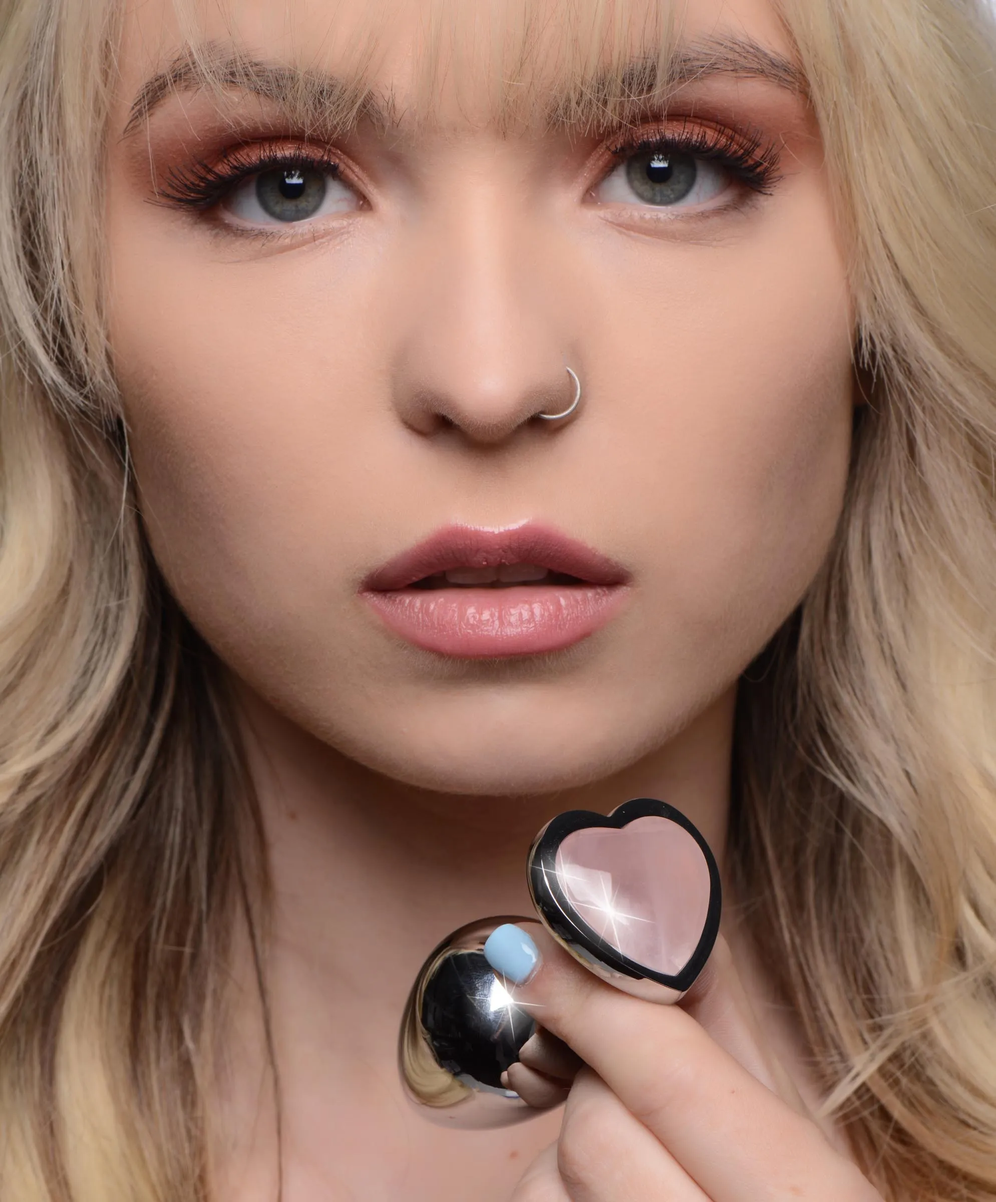 Rose Quartz Gemstone Heart Anal Plug