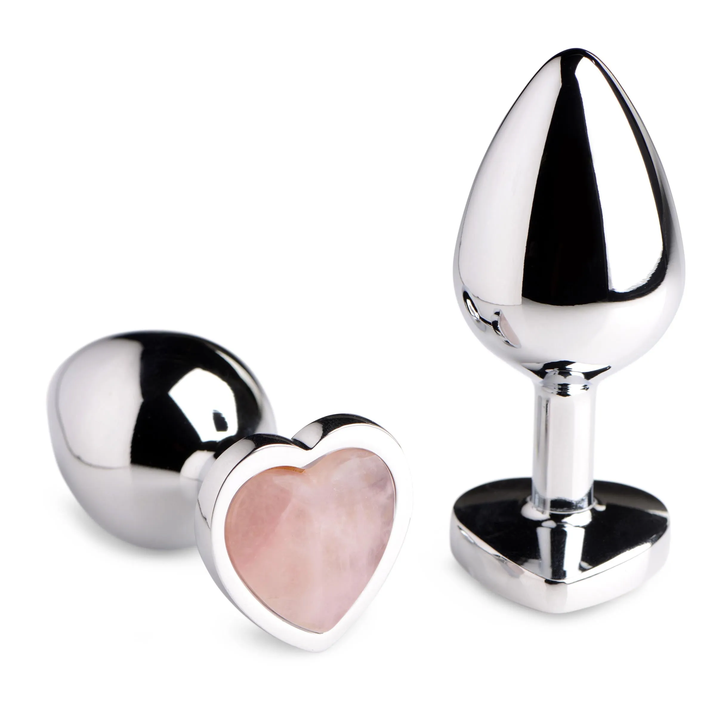 Rose Quartz Gemstone Heart Anal Plug