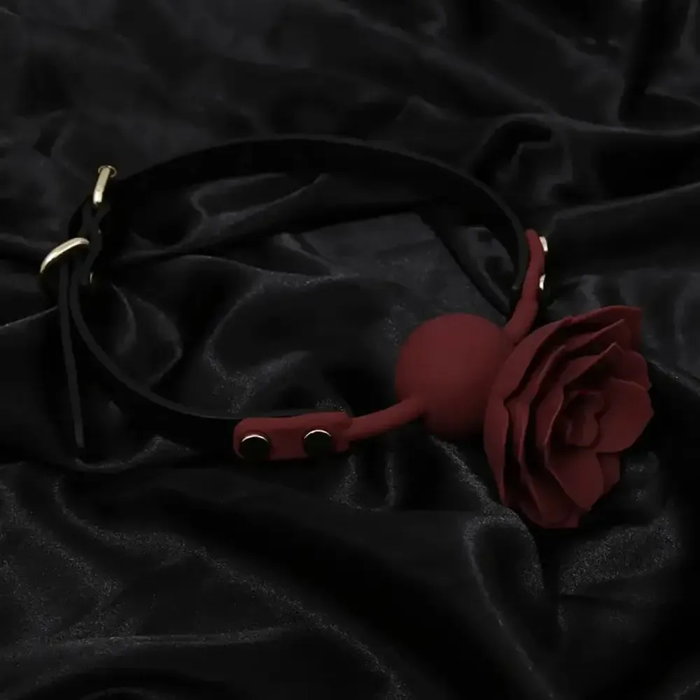 Rose Silicone Oral Ball Flower-shaped Oral Plug Sex Toy For Clit
