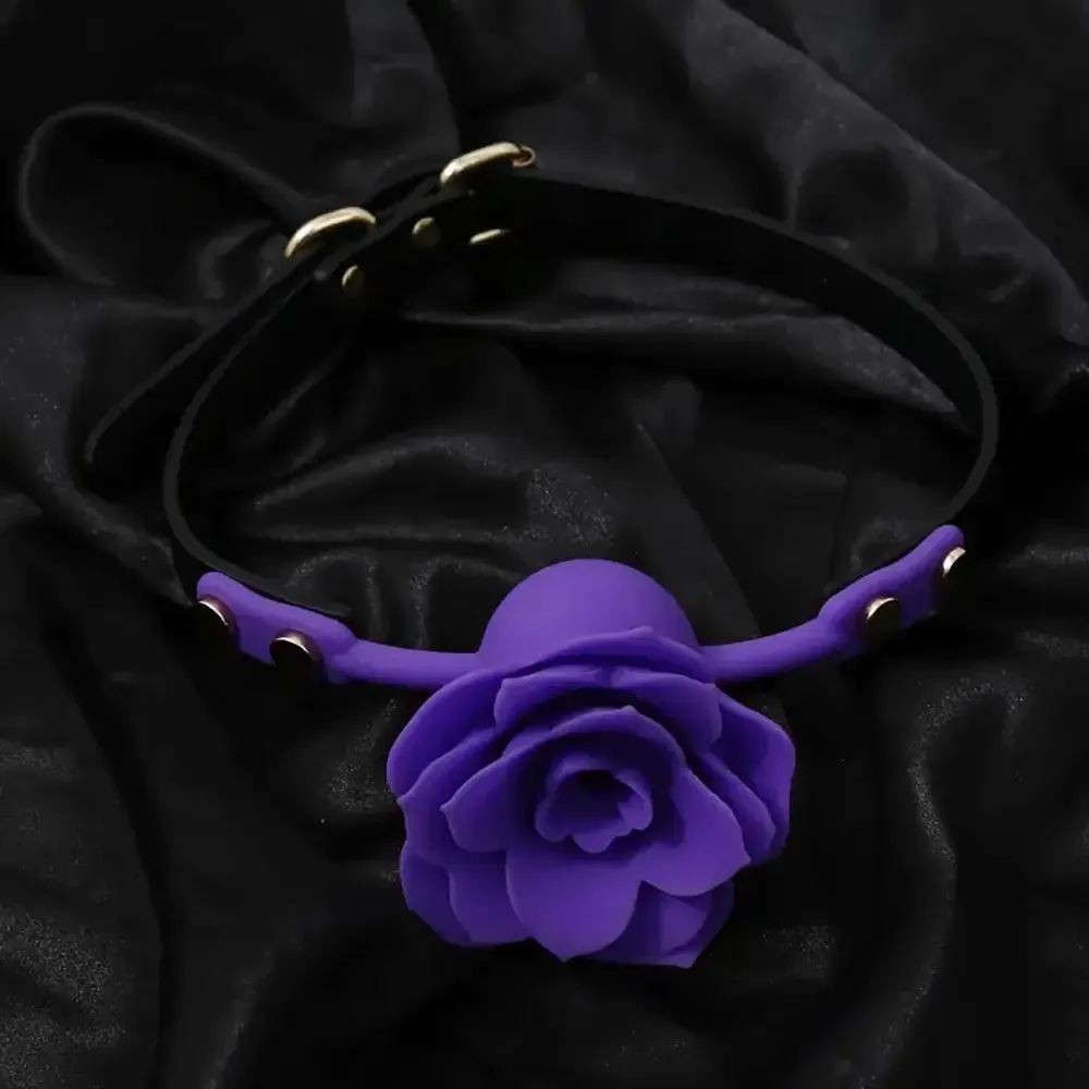 Rose Silicone Oral Ball Flower-shaped Oral Plug Sex Toy For Clit