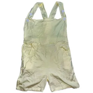 Shortalls Romper with Pockets Soft Yellow Cotton