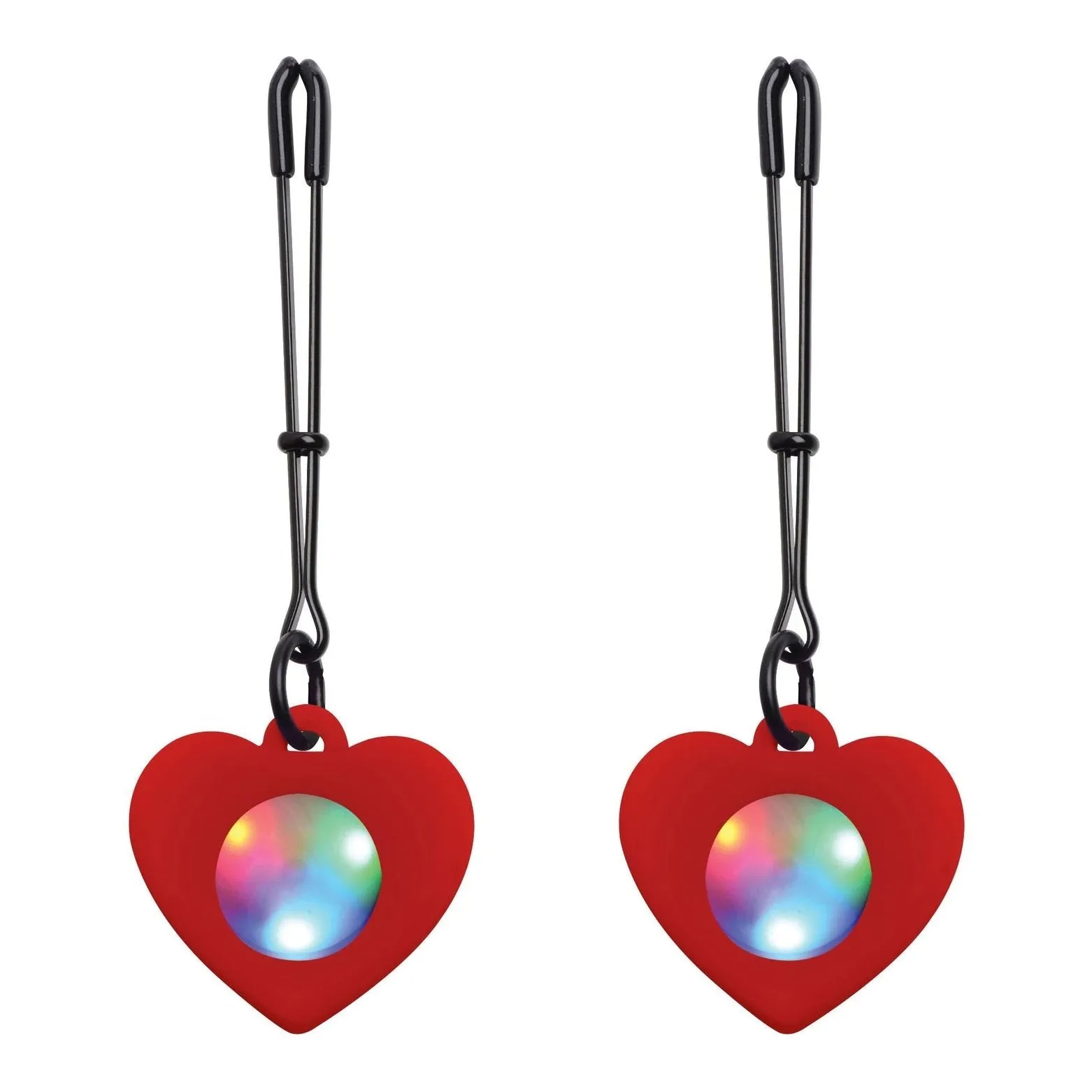 Silicone Light Up Heart Tweezer Nipple Clamps