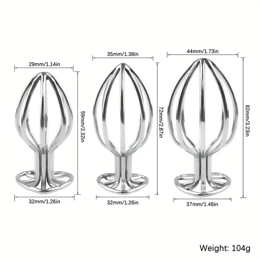 Silvery Heart-shaped Cut-out Metal Anal Plug For Anal Expansion