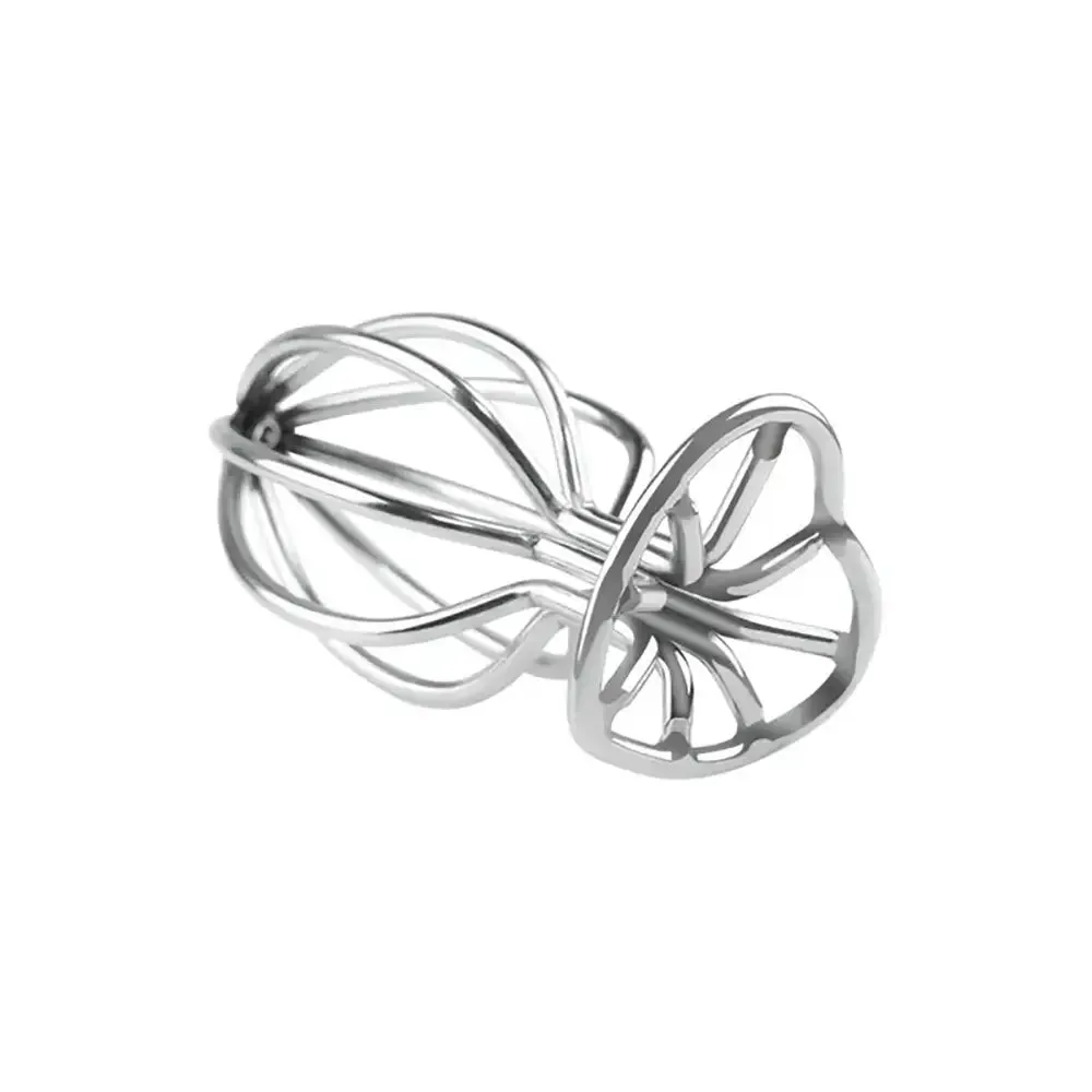 Silvery Heart-shaped Cut-out Metal Anal Plug For Anal Expansion
