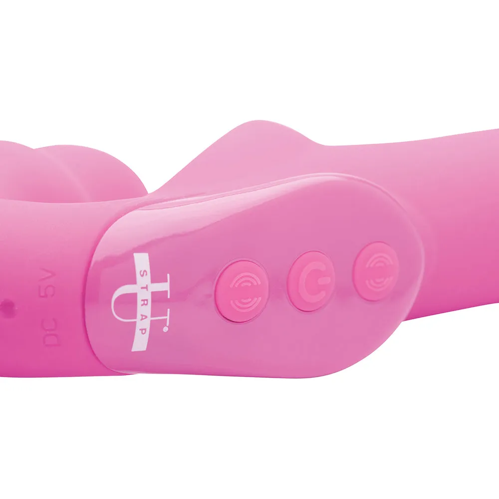 Strap U Strapless Strap-On with Remote Pink
