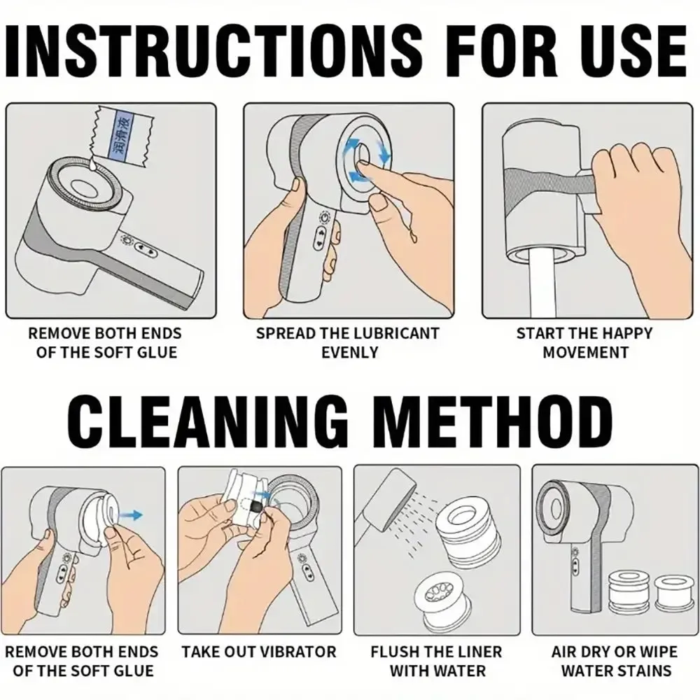 Sucking Electric Handheld Telescopic Rotating Vibrating Masturbator